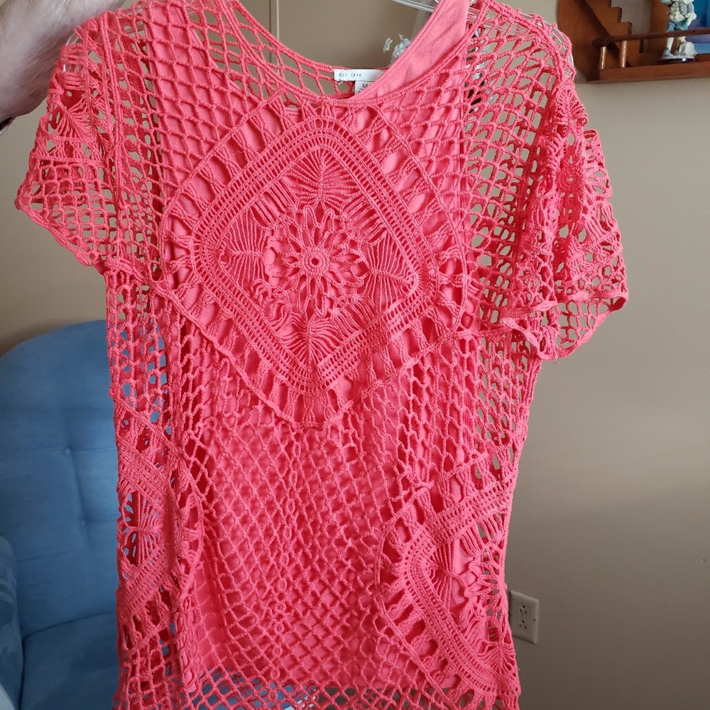 Pink Cami tank with knit top